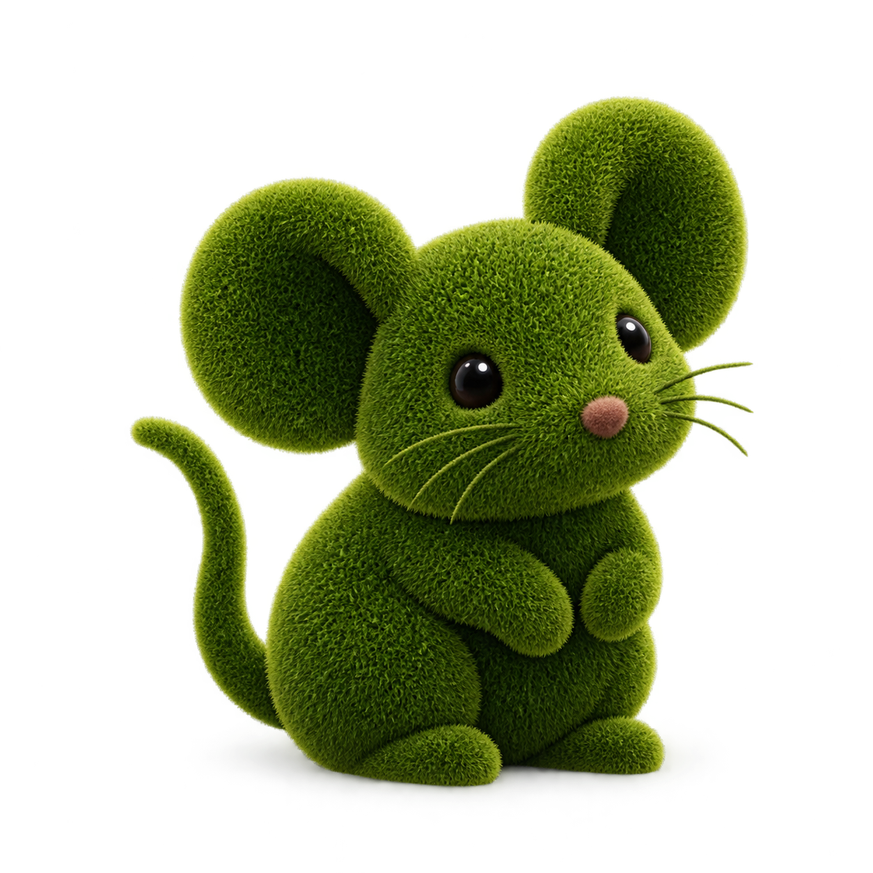 A little mouse covered in soft green moss